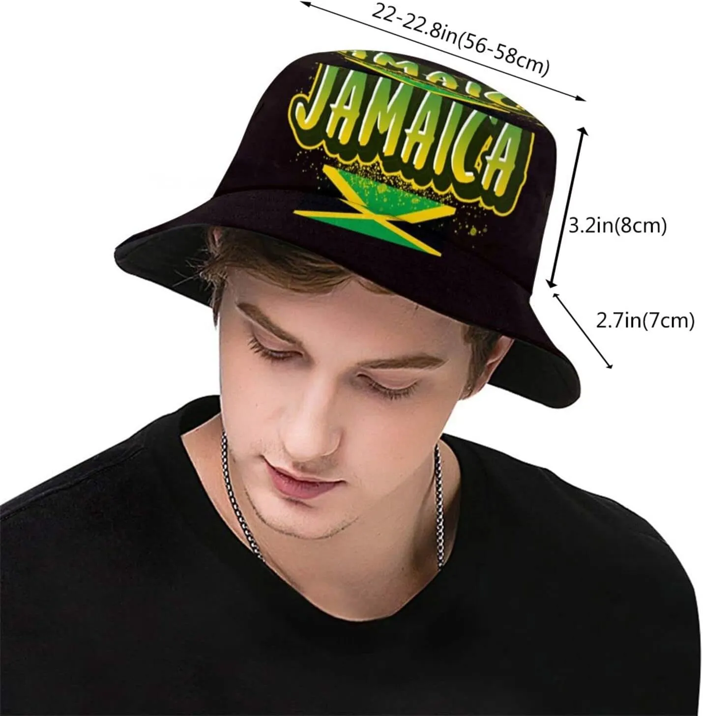 Cute Jamaica Flag Bucket Hat Packable Wide Brim Hats UV Protection Sun Hat Outdoor Jamaican Hats for Men Women