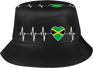 Cute Jamaica Flag Bucket Hat Packable Wide Brim Hats UV Protection Sun Hat Outdoor Jamaican Hats for Men Women