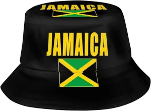 Cute Jamaica Flag Bucket Hat Packable Wide Brim Hats UV Protection Sun Hat Outdoor Jamaican Hats for Men Women