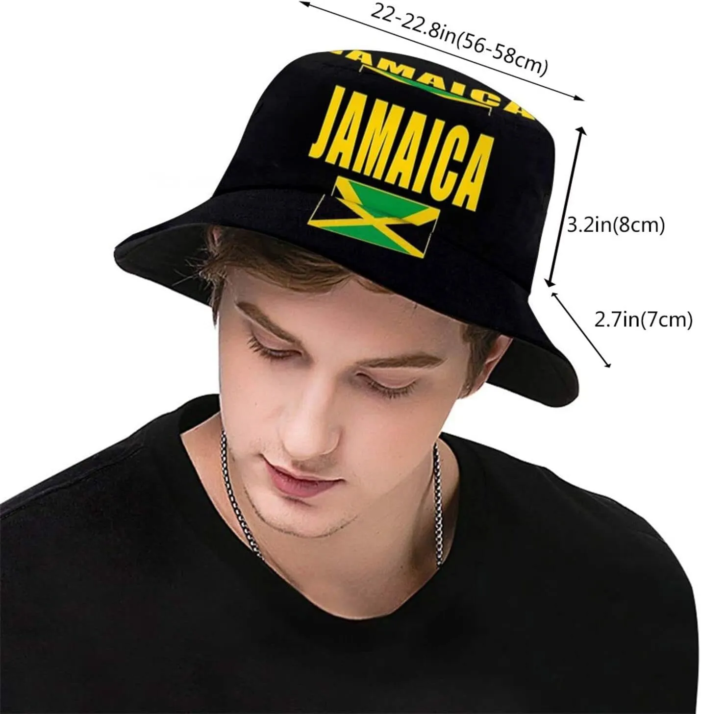 Cute Jamaica Flag Bucket Hat Packable Wide Brim Hats UV Protection Sun Hat Outdoor Jamaican Hats for Men Women
