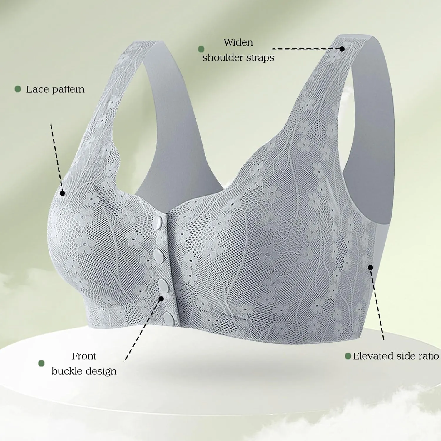 Daisy Bras for Older Women 2025 Comfy Convenient Front Closure Bras Full Support No Underwire Bras