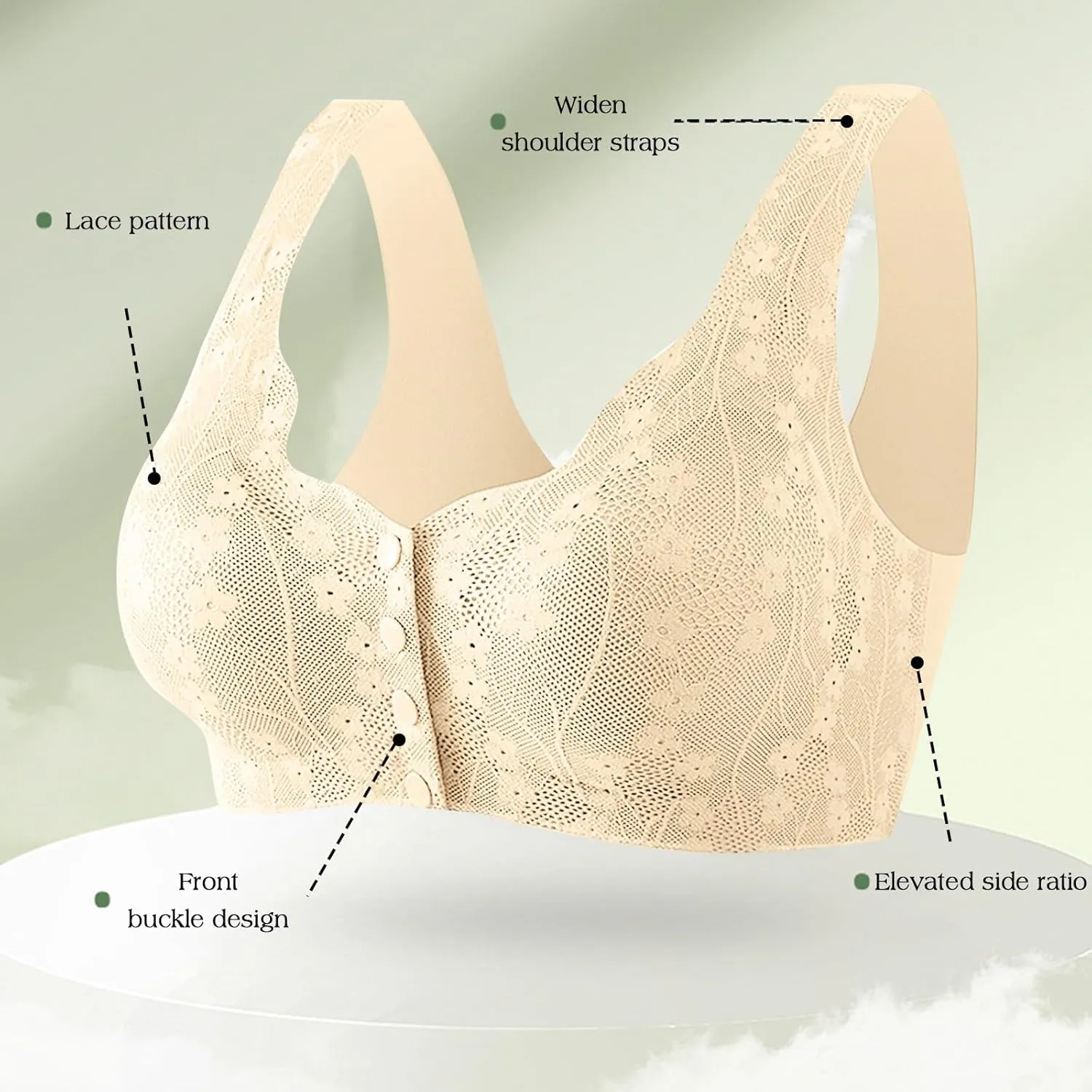 Daisy Bras for Older Women 2025 Comfy Convenient Front Closure Bras Full Support No Underwire Bras