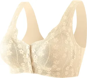 Daisy Bras for Older Women 2025 Comfy Convenient Front Closure Bras Full Support No Underwire Bras