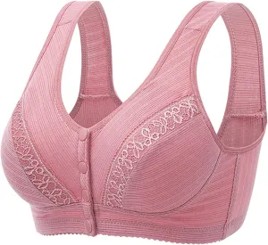 Daisy Bras for Older Women Front Closure No Underwire Supportive Bra - Seamless Sexy Push Up Wireless Bra