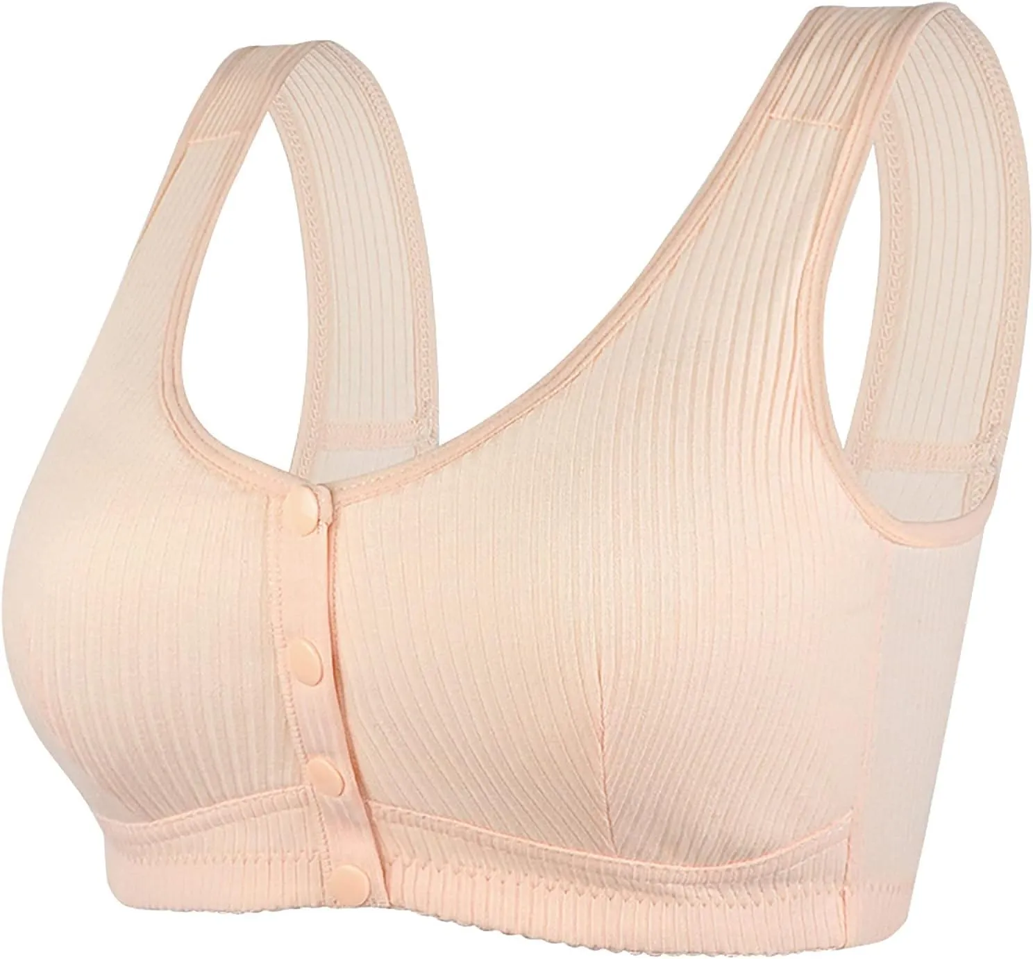 Daisy Bras for Older Women Front Closure No Underwire Supportive Bras Plus Size Push Up Bras Breathable Cotton Bras
