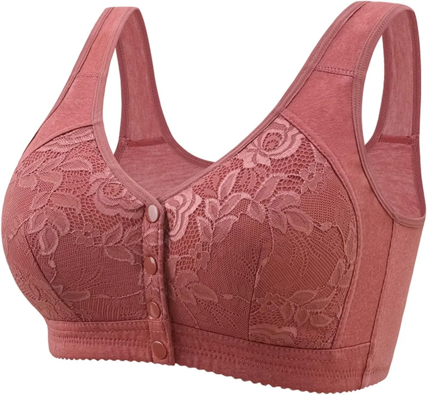 Daisy Bras for Older Women,Wireless Front Closure Push Up Bras Plus Size Full Coverage Comfortable Everyday Bra 2025