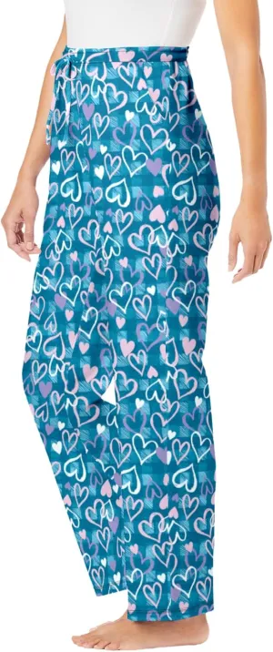 Dreams & Co. Plus Size Knit Sleep Pant