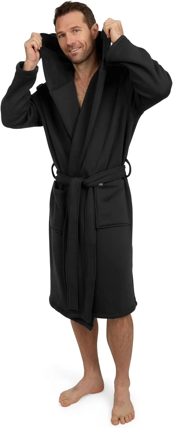 Eddie Bauer Mens Hooded Robe - Luxury Robe with Hood and Pockets | Fleece Bathrobe
