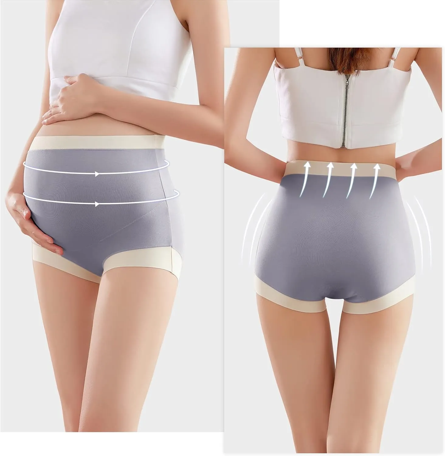 FEOYA High Waist Belly Support Maternity Underwear for Pregnancy Panties Over Bump Plus Size Pregnant Underpants 3X