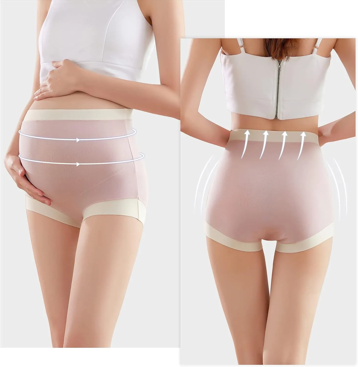 FEOYA High Waist Belly Support Maternity Underwear for Pregnancy Panties Over Bump Plus Size Pregnant Underpants 3X