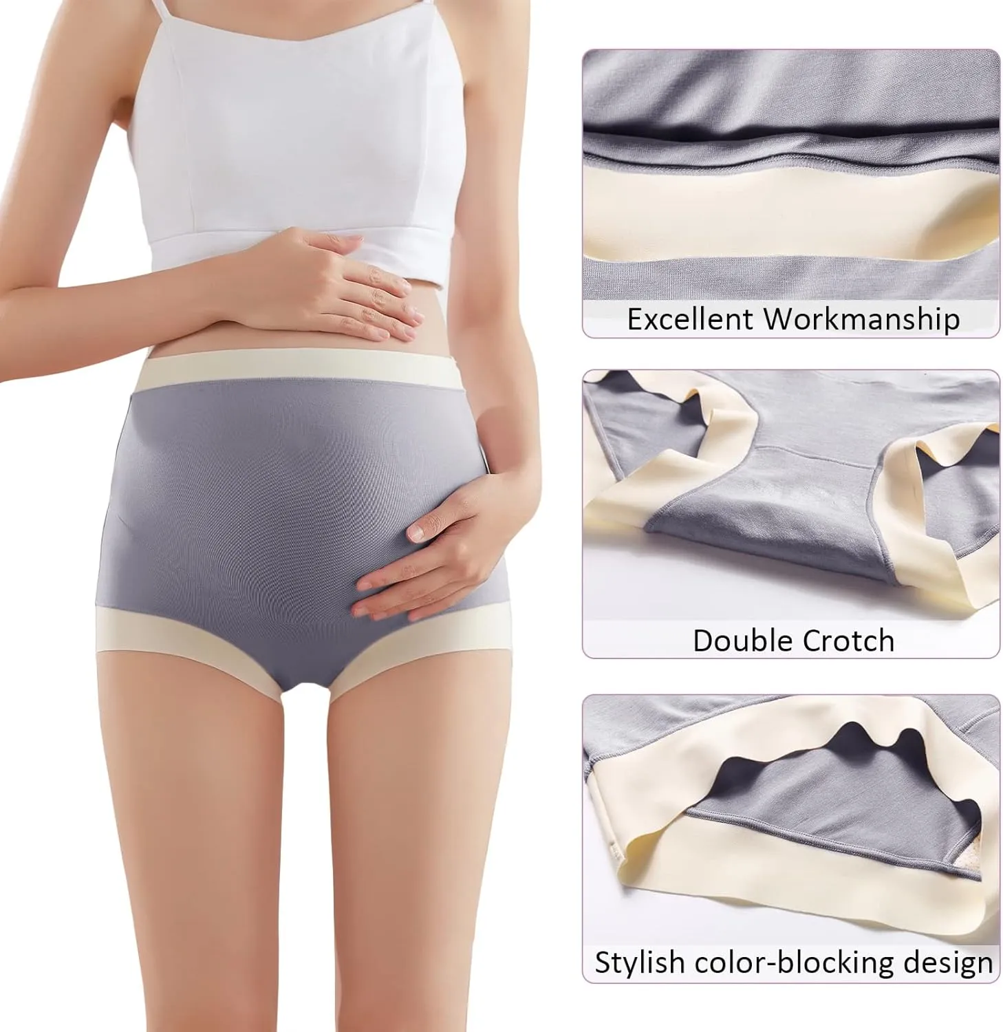 FEOYA High Waist Belly Support Maternity Underwear for Pregnancy Panties Over Bump Plus Size Pregnant Underpants 3X