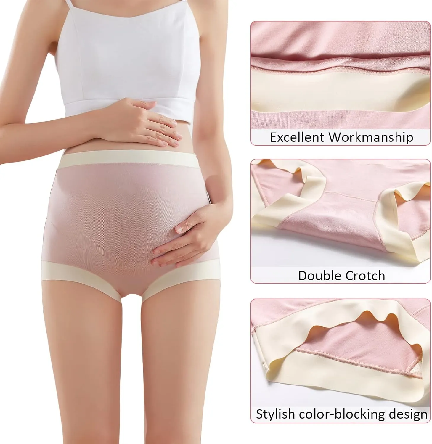 FEOYA High Waist Belly Support Maternity Underwear for Pregnancy Panties Over Bump Plus Size Pregnant Underpants 3X