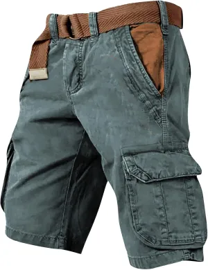 FONMA Cargo Shorts for Men 2025 Casual Outdoor Tactical Shorts SolidPatriotic Printed Distressed Washed Military Pants