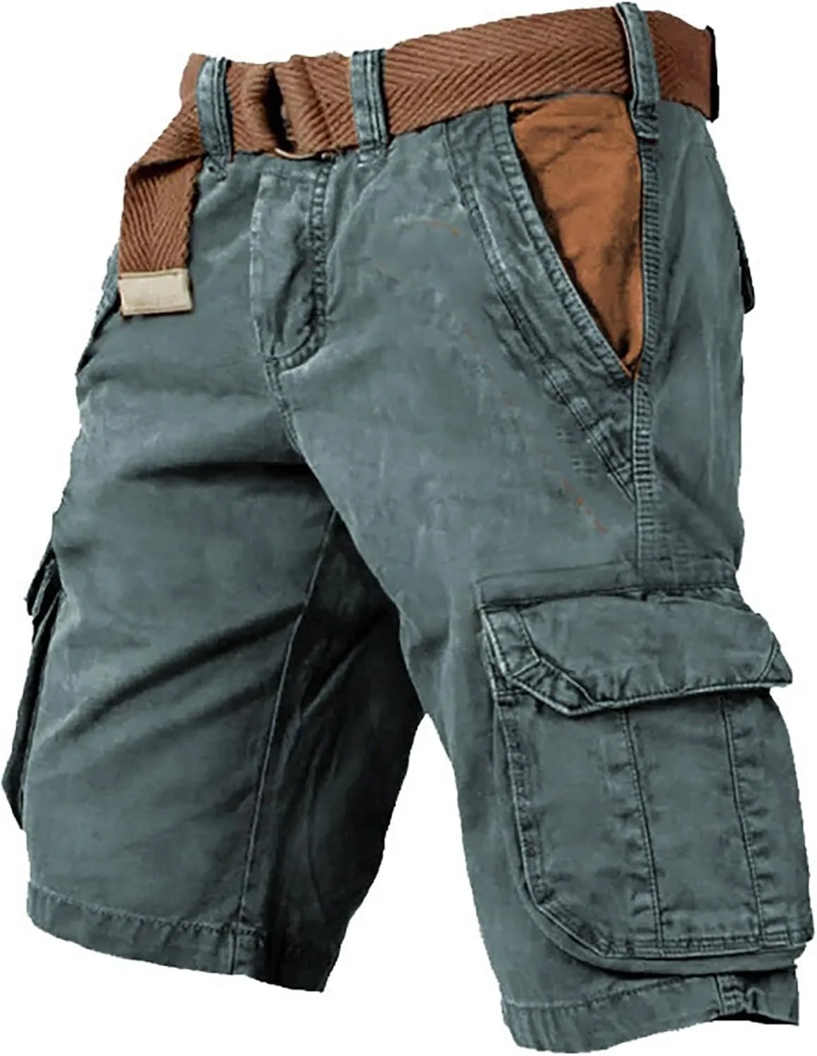 FONMA Cargo Shorts for Men 2025 Casual Outdoor Tactical Shorts SolidPatriotic Printed Distressed Washed Military Pants