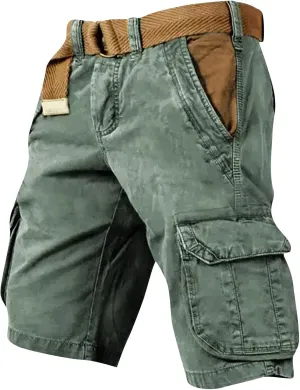 FONMA Cargo Shorts for Men 2025 Casual Outdoor Tactical Shorts SolidPatriotic Printed Distressed Washed Military Pants