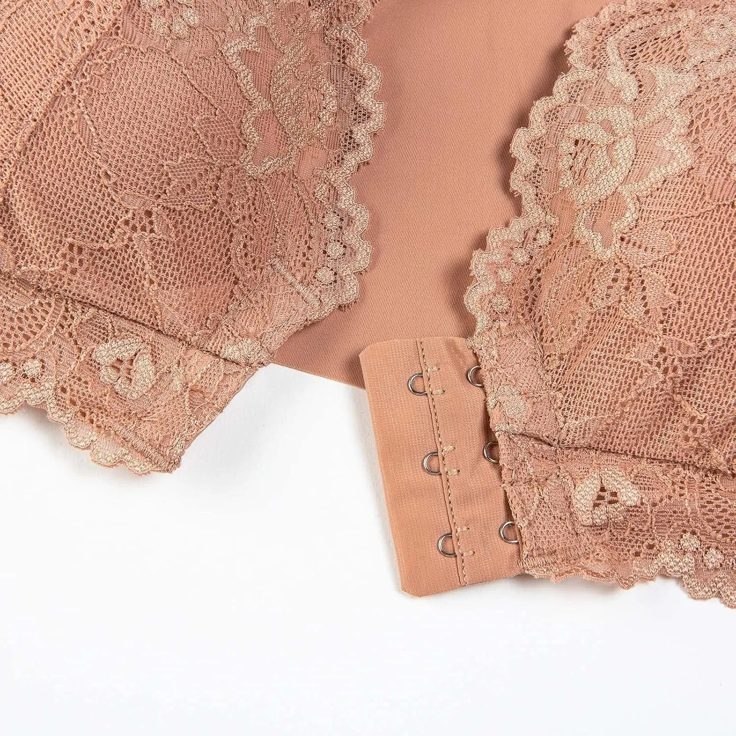 Front Closure Bras for Women Lace Push Up Gathered Bra No Underwire Full Coverage Plus Size Beauty Back Bralette