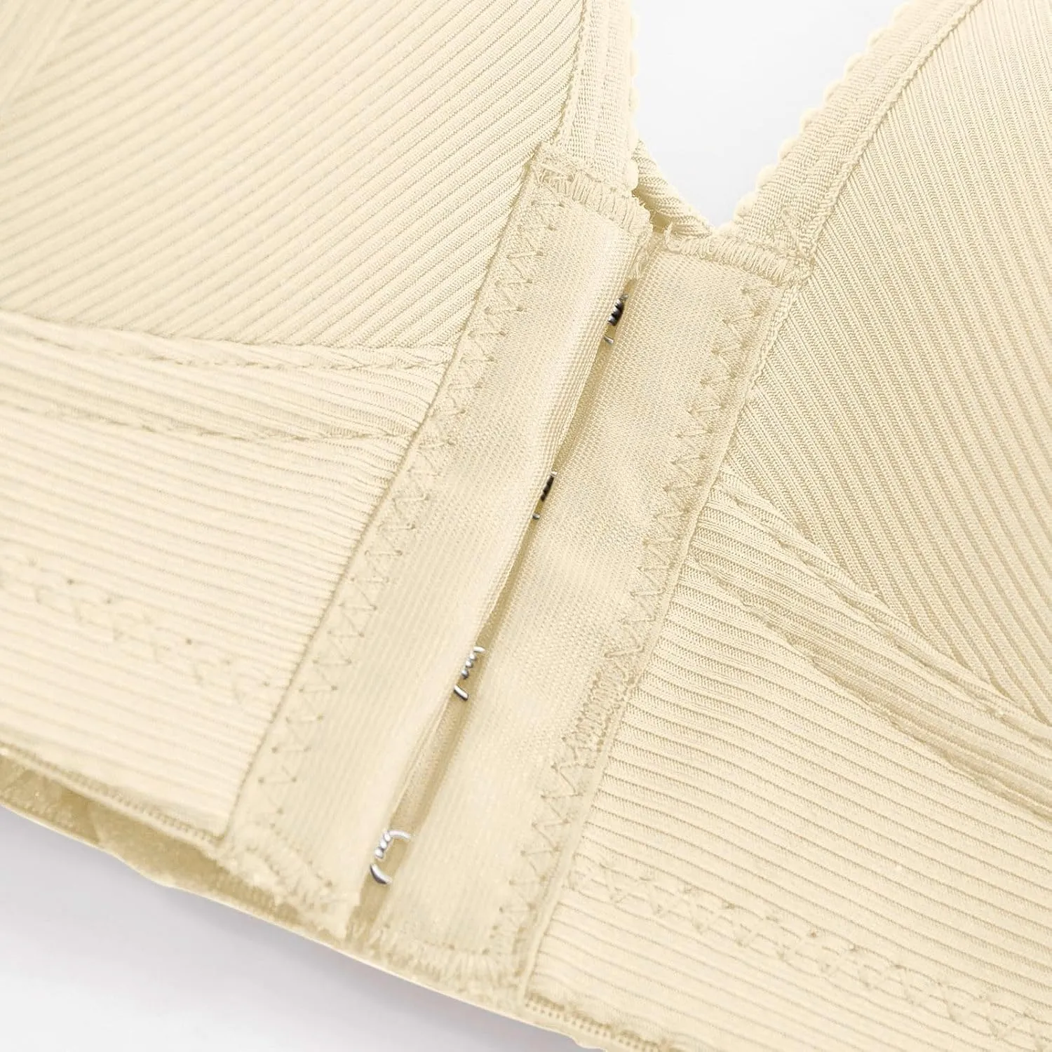 Front Closure Wireless Bras for Women Full Coverage Post Surgery Compression Back Smoothing Comfort Adjustable