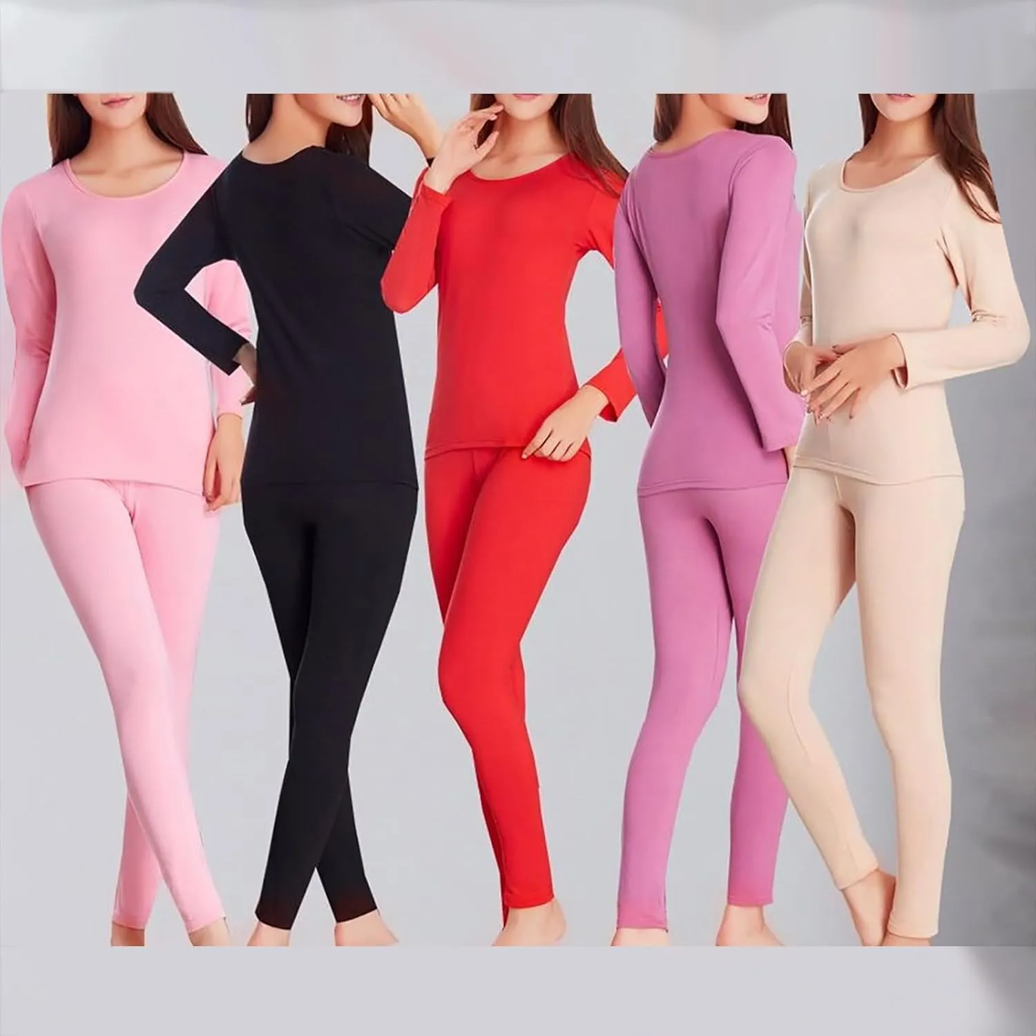 HGps8w Thermal Underwear for Women Ultra-Soft Base Layer Sets Plus Size Top & Bottom Pajamas Cold Weather Long Johns