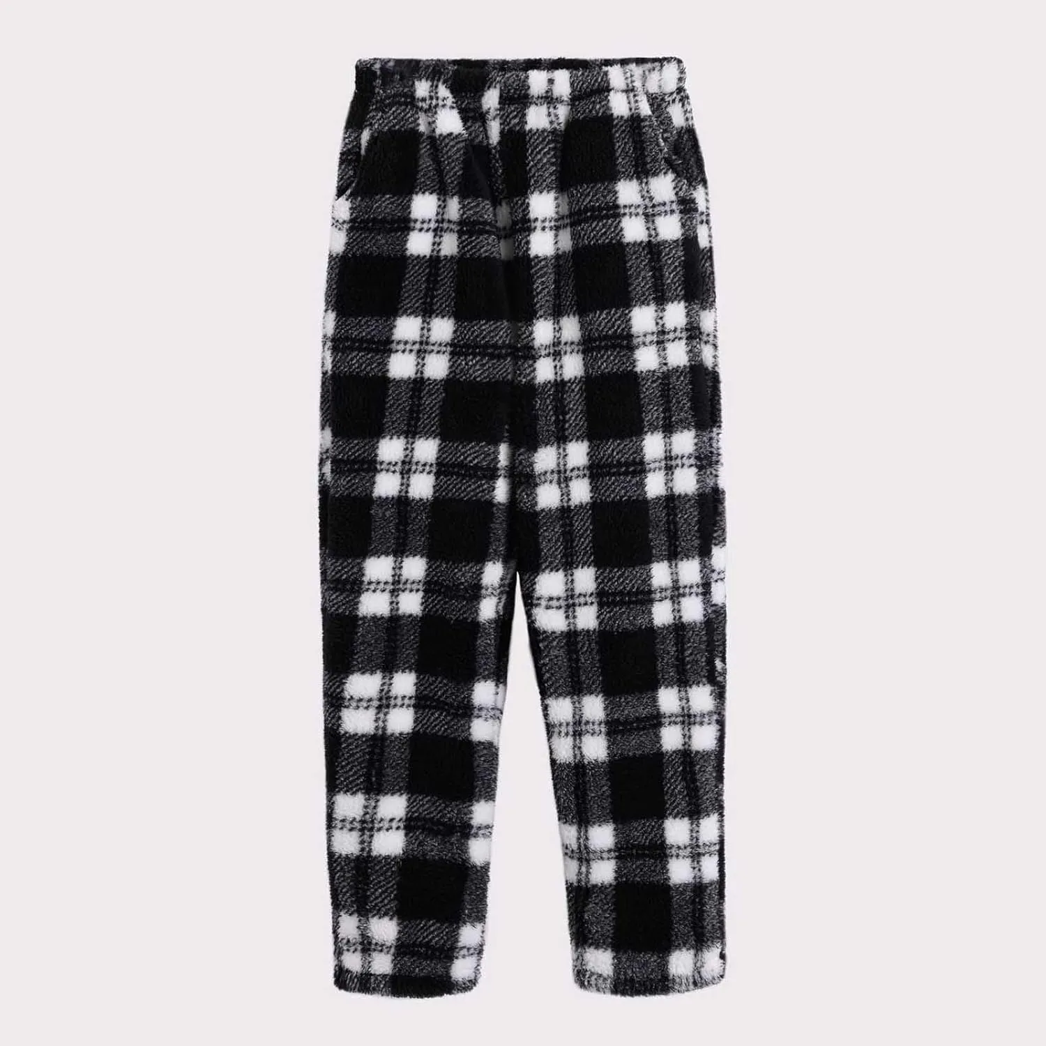 HGps8w Womens Plaid Plush Pajama Pants - Warm Winter Soft Fuzzy Fleece Outdoor Lounge Pants Fluffy Comfy Pjs Bottom Sleepwear