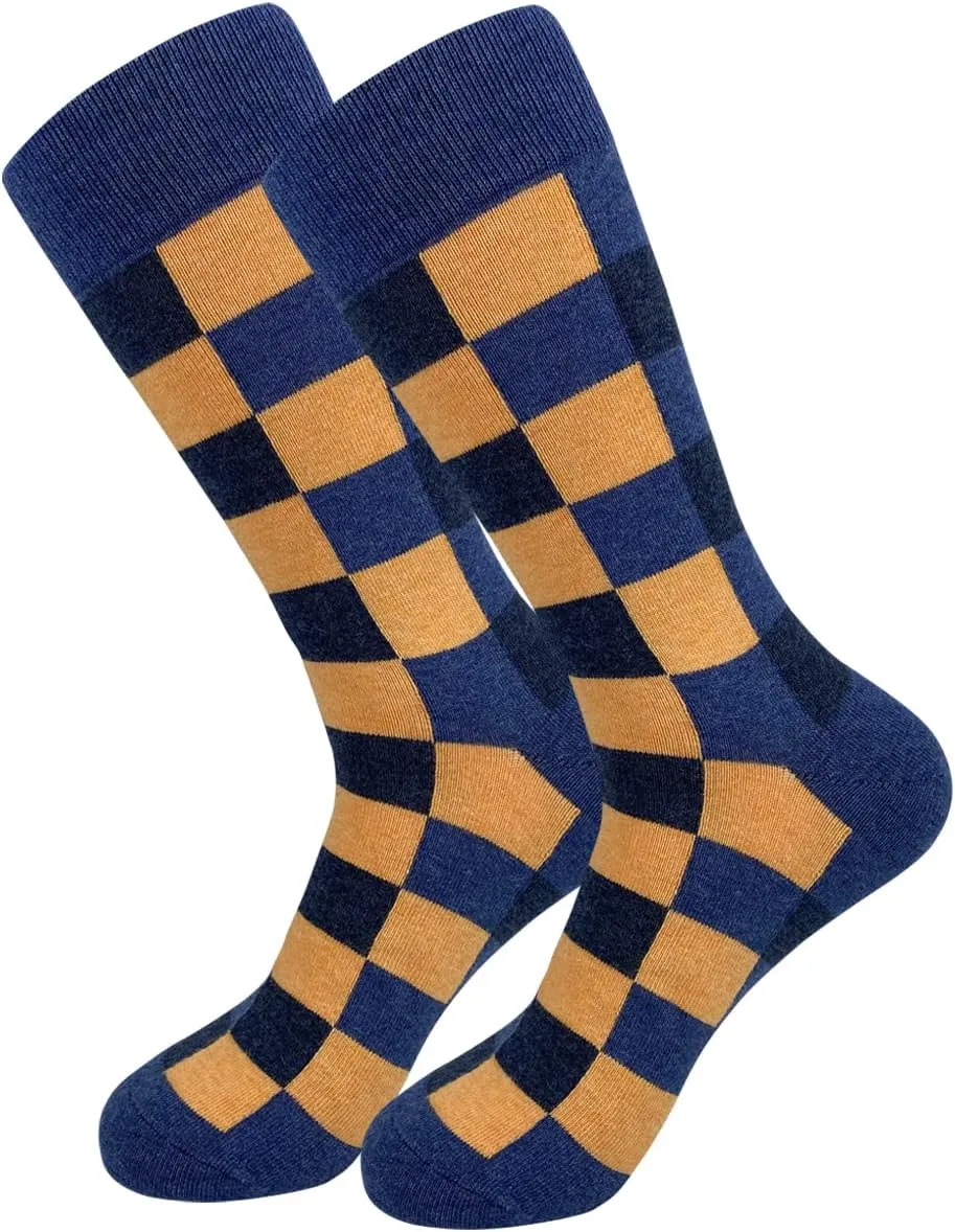 HHX YONLEE Dress Socks 5/6/10 Pairs Crew Argyle Colorful Cotton Novelty Casual Happy Fun