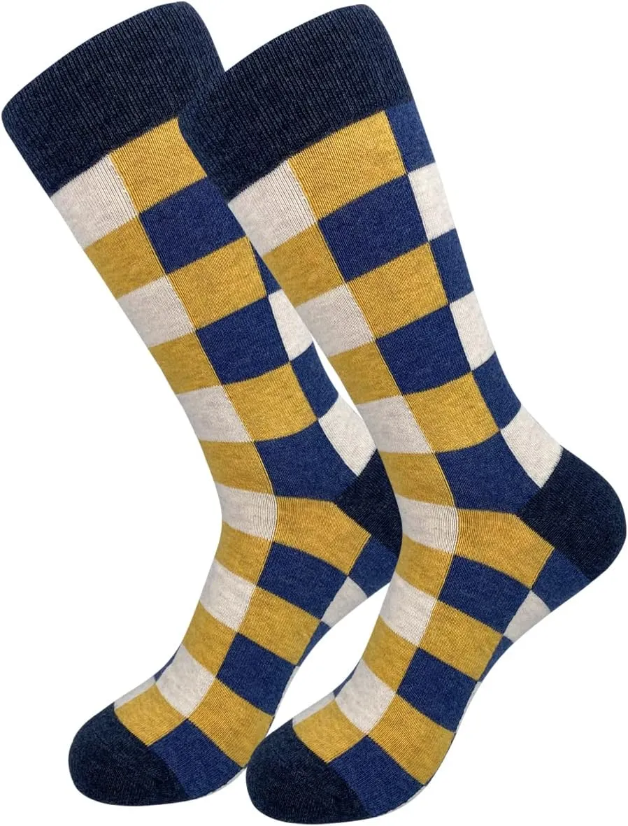 HHX YONLEE Dress Socks 5/6/10 Pairs Crew Argyle Colorful Cotton Novelty Casual Happy Fun