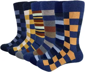 HHX YONLEE Dress Socks 5/6/10 Pairs Crew Argyle Colorful Cotton Novelty Casual Happy Fun