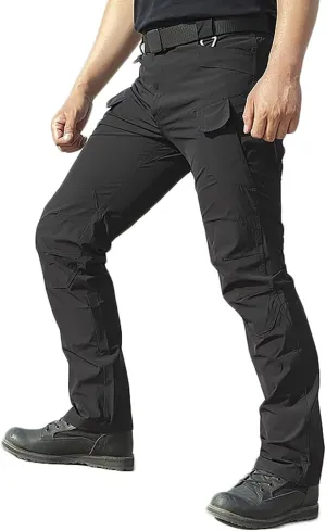 HNVAVQ Men's Combat Trousers Tactical Cargo Pants with Multi Pockets Outdoor Work Trousers
