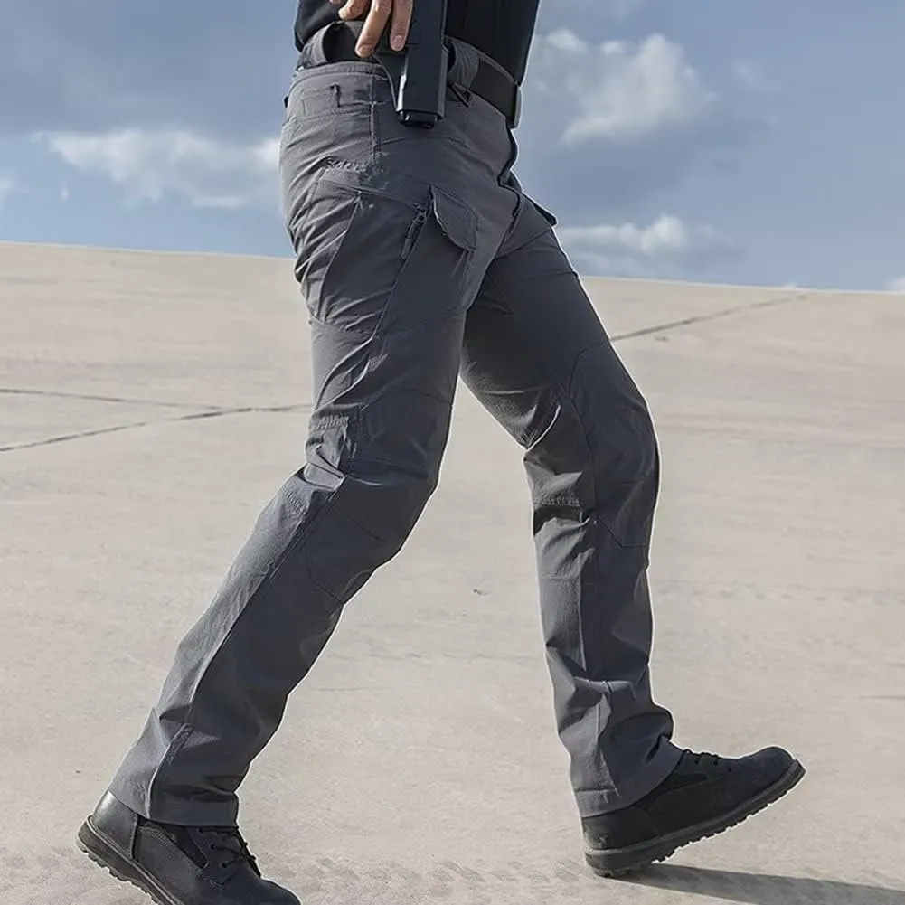 HNVAVQ Men's Combat Trousers Tactical Cargo Pants with Multi Pockets Outdoor Work Trousers