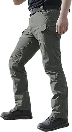 HNVAVQ Men's Combat Trousers Tactical Cargo Pants with Multi Pockets Outdoor Work Trousers