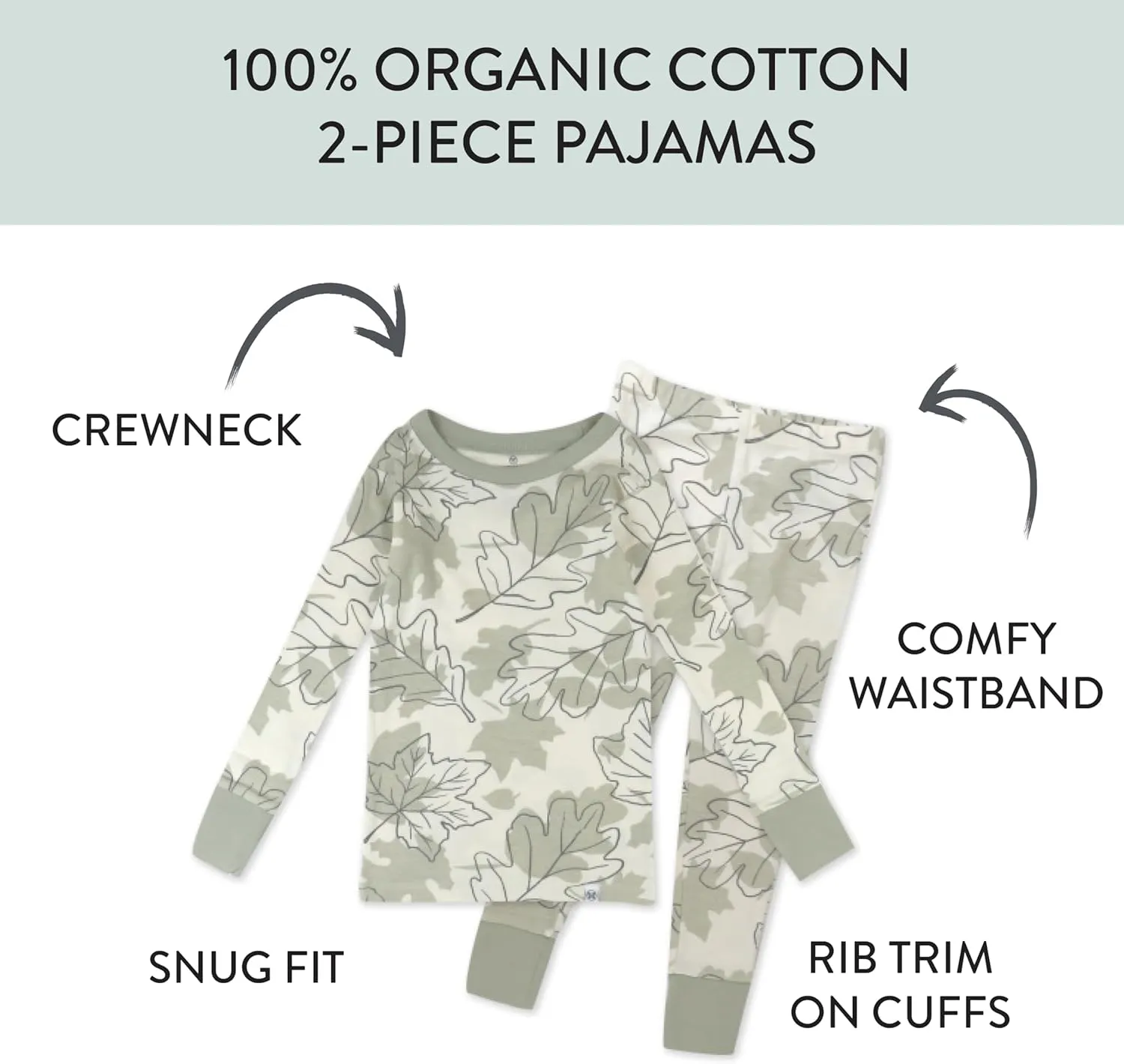 HonestBaby Baby, Toddler and Kids' 100% Organic Cotton Classics 2-Piece Pajamas