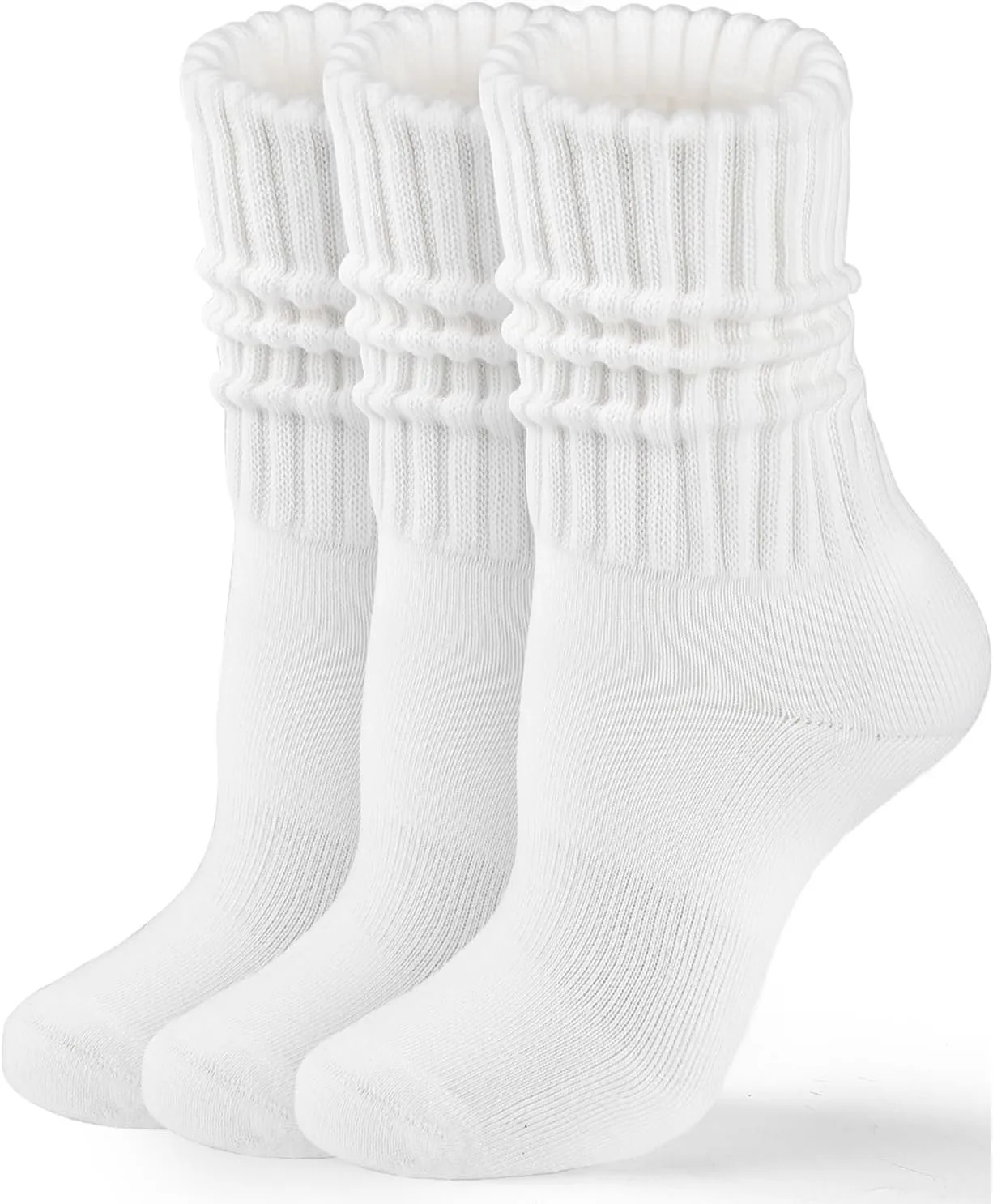 HONGTEYA Crew Socks for Women Cozy Cotton Slouchy Athletic Socks Slouch Boot Calf Workout Socks Size 5-11