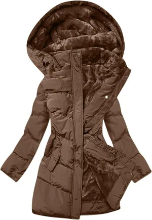 Hoodies for Women Fleece Lined Button Down Puffer Jacket Long Lightweight Winter Coats Loose Fit Casaul Versatile Parka