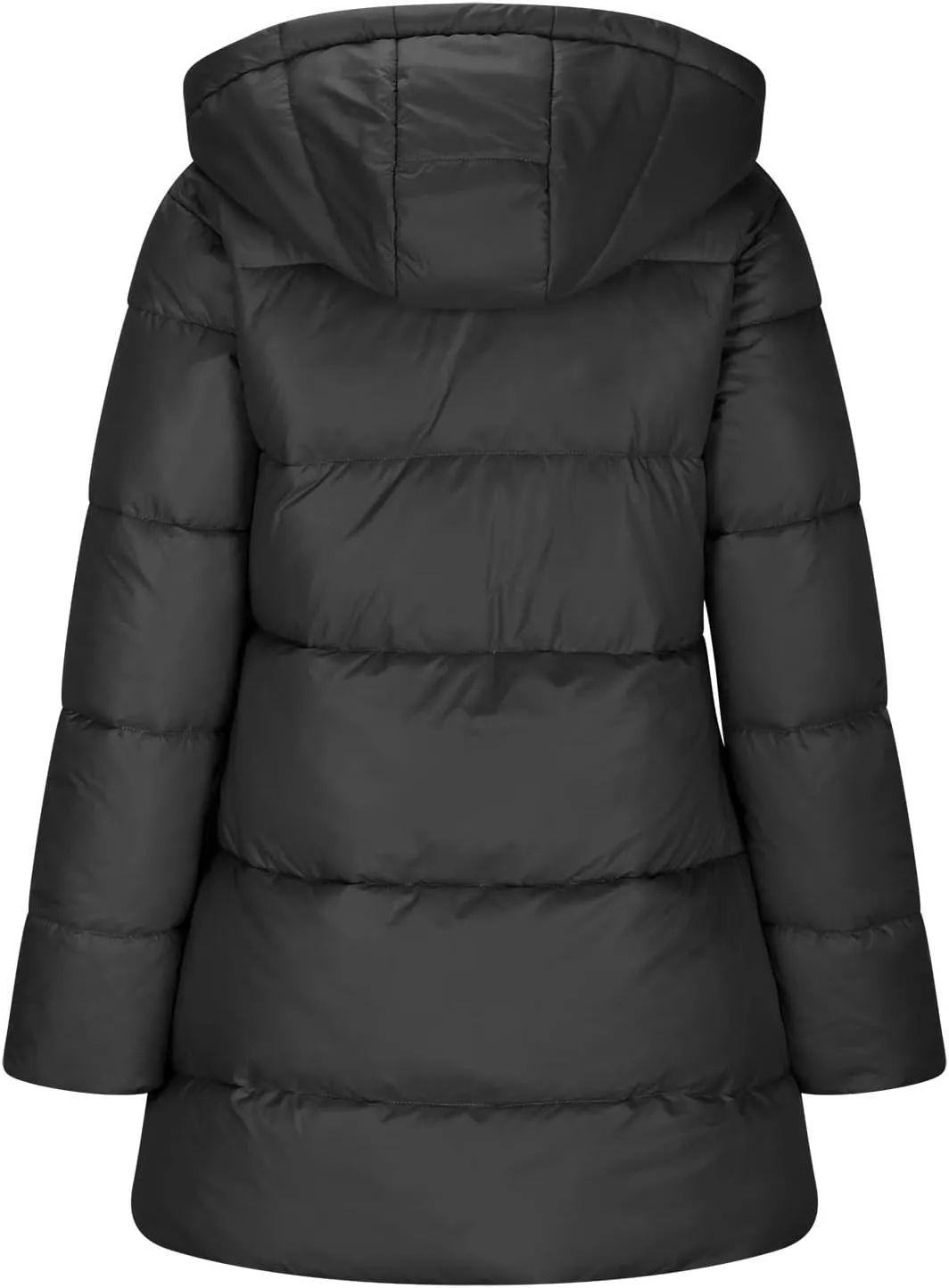 Hoodies for Women Fleece Lined Button Down Puffer Jacket Long Lightweight Winter Coats Loose Fit Casaul Versatile Parka