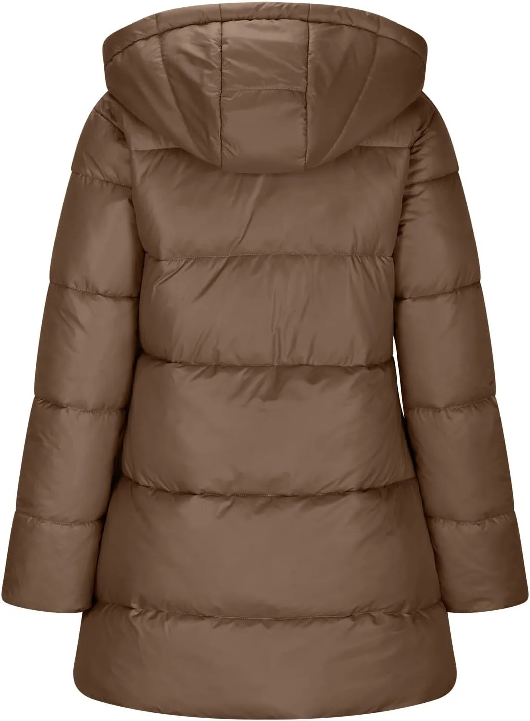 Hoodies for Women Fleece Lined Button Down Puffer Jacket Long Lightweight Winter Coats Loose Fit Casaul Versatile Parka