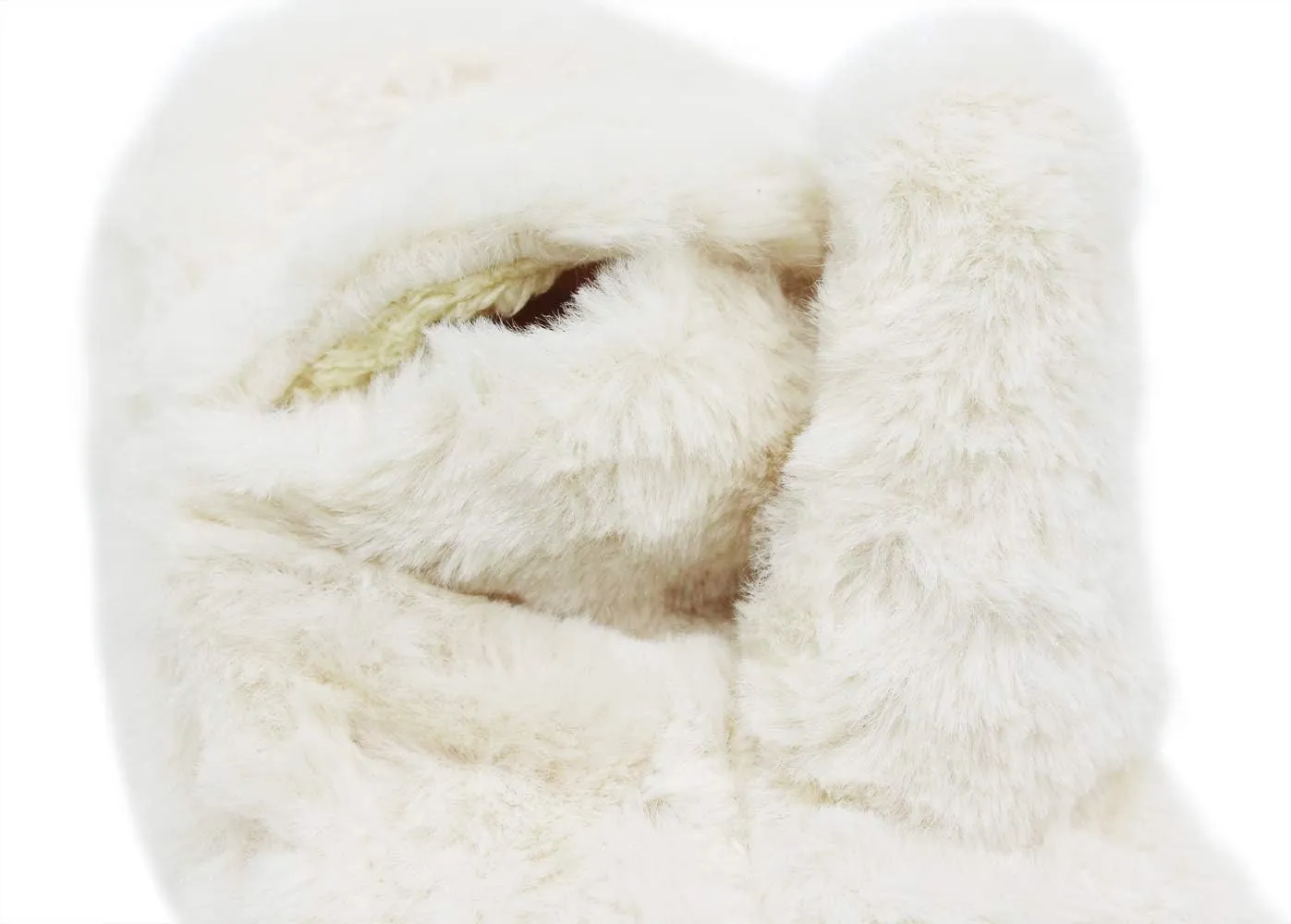 JUMISEE Women Winter Faux Fur Flip Cover Mittens Warm Soft Half Finger Fingerless Gloves