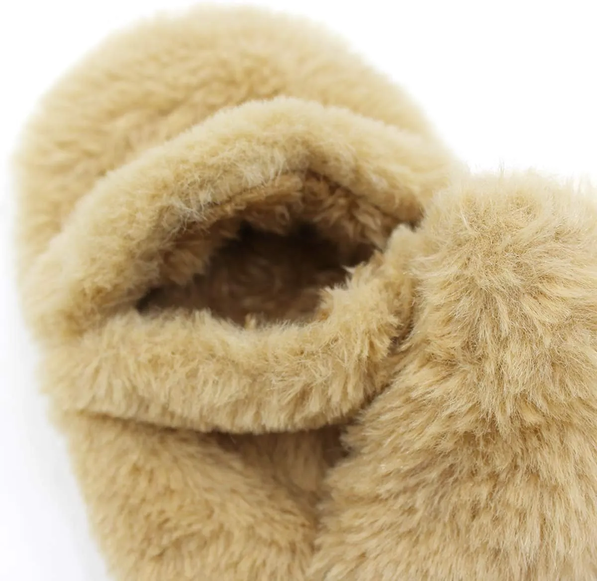 JUMISEE Women Winter Faux Fur Flip Cover Mittens Warm Soft Half Finger Fingerless Gloves