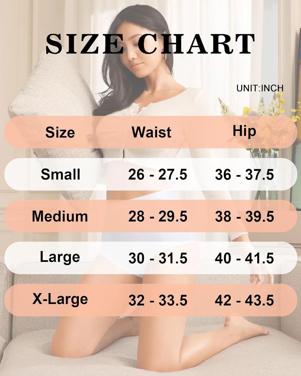 K-CHEONY Womens High Waisted Thongs No Show Panties Lightweight Soft Stretch High Cut Underwear 3 Pack