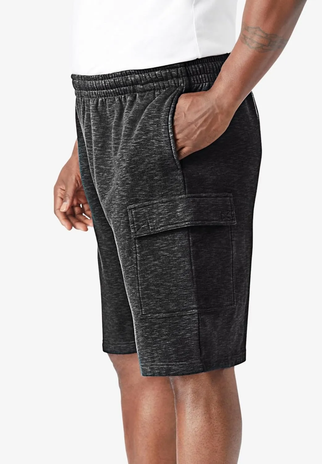KingSize Men's Big & Tall 10" Fleece Cargo Shorts