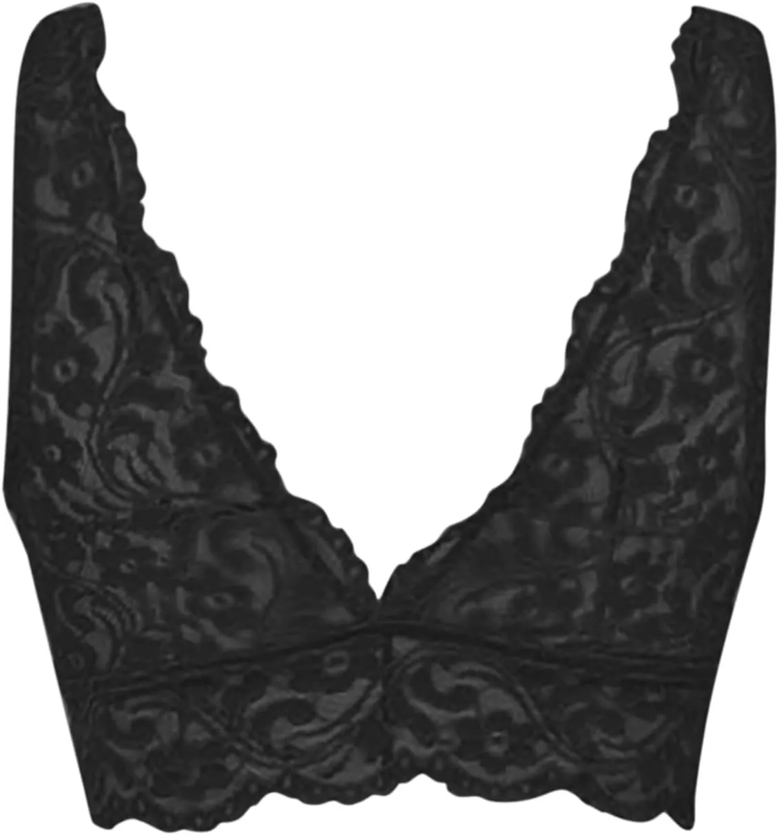 Lace Bralettes for Women Deep V Scalloped Mesh Sheer Bra Wide straps Comfortable Breathable Bras Skin friendly Bra