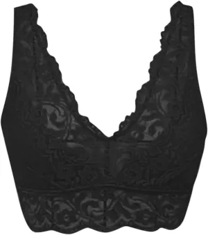 Lace Bralettes for Women Deep V Scalloped Mesh Sheer Bra Wide straps Comfortable Breathable Bras Skin friendly Bra