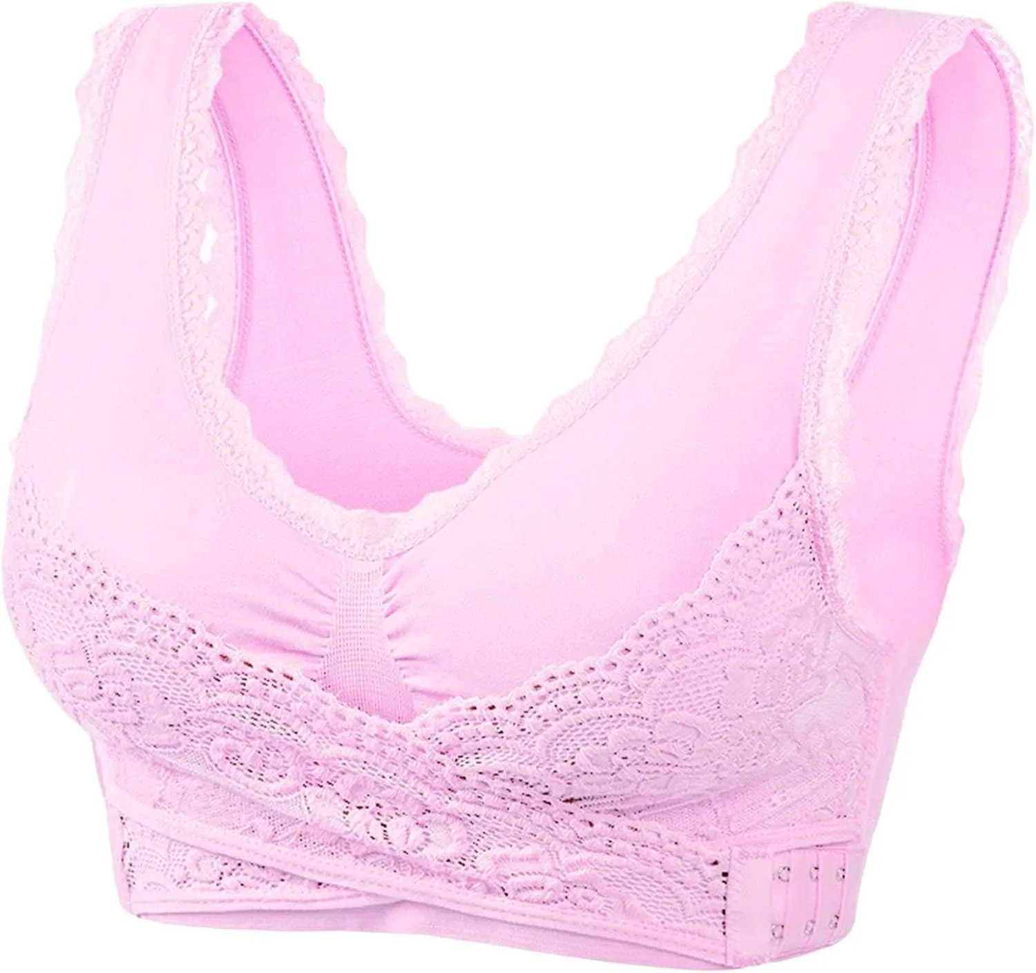 Lace Bralettes for Women Sexy Front Criss Cross Bras Soft Wireless Push Up Seamless Bra Comfort Yoga Cami T Shirt Bras