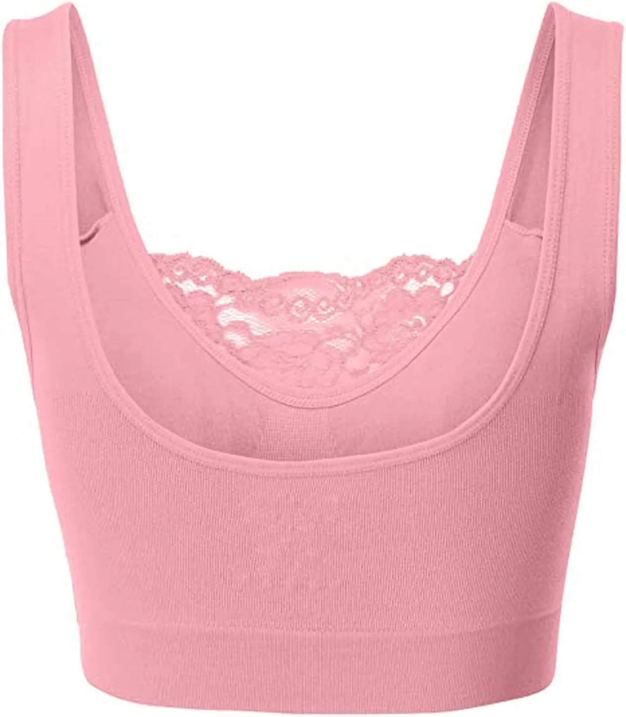 Lace Bralettes for Women Wire Free Push-up Sports BraBandeau Bra for Everyday Wear, Exercise and Offers Back Support