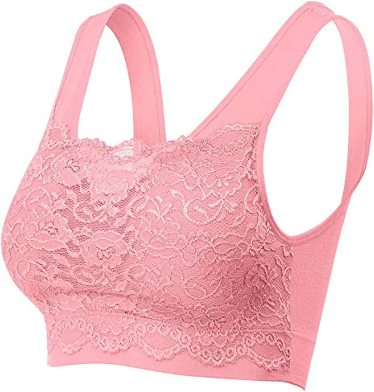 Lace Bralettes for Women Wire Free Push-up Sports BraBandeau Bra for Everyday Wear, Exercise and Offers Back Support