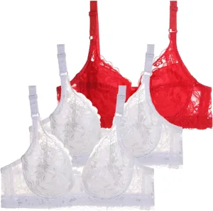 Lace Bras for Women 3 Pack No Underwire All Day Comfort Large Bust Everyday Bra Plus Size Full Coverage Lace Bralettes