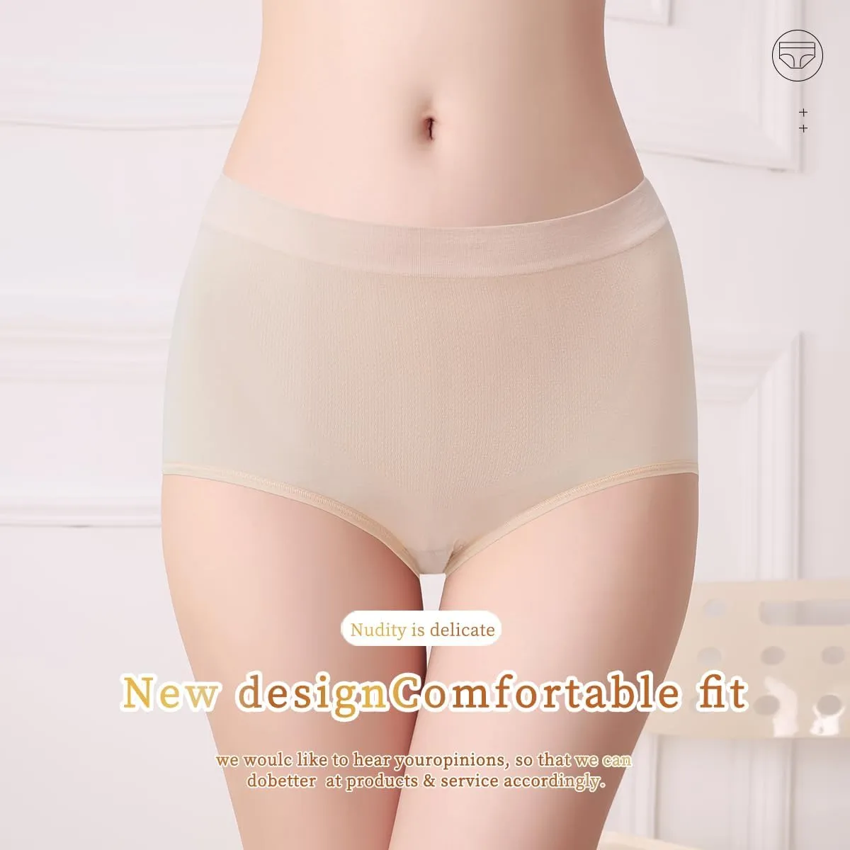 Ladies Briefs Women's Modal Underwear Soft High Waist Leakproof Panties High Absorbency, (Multicolor) 3pack