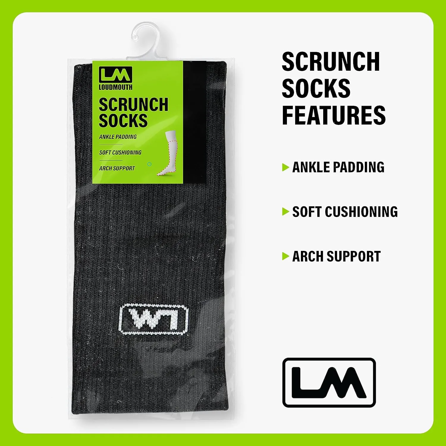 Loudmouth Football Scrunch Socks – Extra Long, Padded, Comfortable Football Socks for Men, Women & Youth