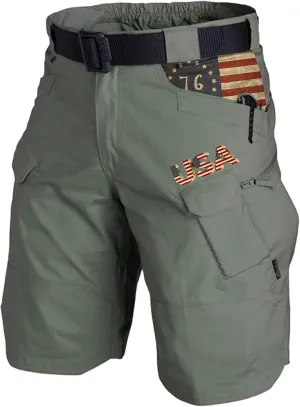 Men's Athletic Hiking Classic Cargo Stretch Short Lightweight Outdoor Sweat Shorts Golf Shorts with Zipper Pockets