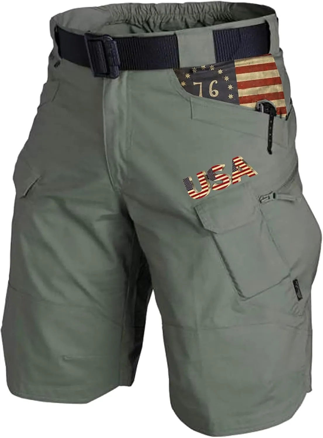 Men's Athletic Hiking Classic Cargo Stretch Short Lightweight Outdoor Sweat Shorts Golf Shorts with Zipper Pockets