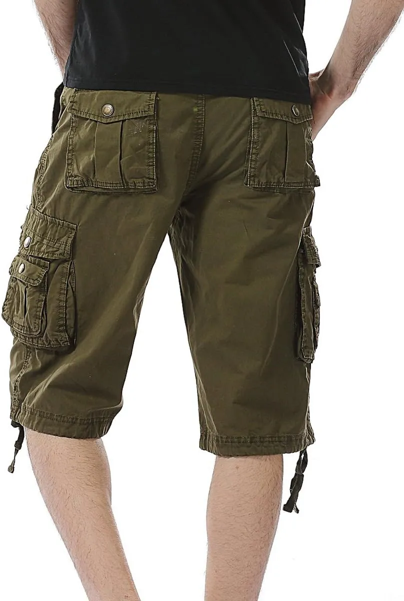 Mens Camo Cargo Shorts Relaxed Fit Lightweight Multi Pocket Camouflage Outdoor Twill Cargo Shorts