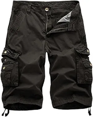 Mens Camo Cargo Shorts Relaxed Fit Lightweight Multi Pocket Camouflage Outdoor Twill Cargo Shorts